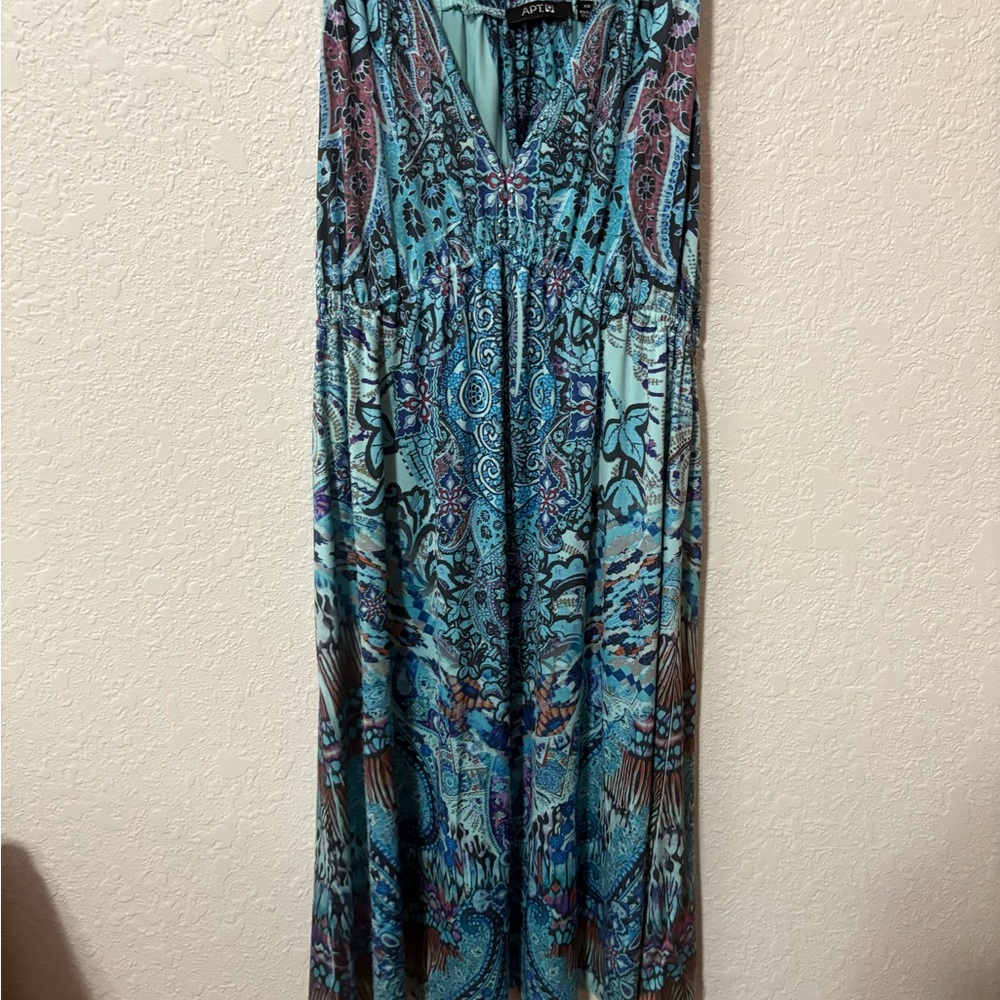 Apt. 9 Women's Blue and Brown Maxi Dress